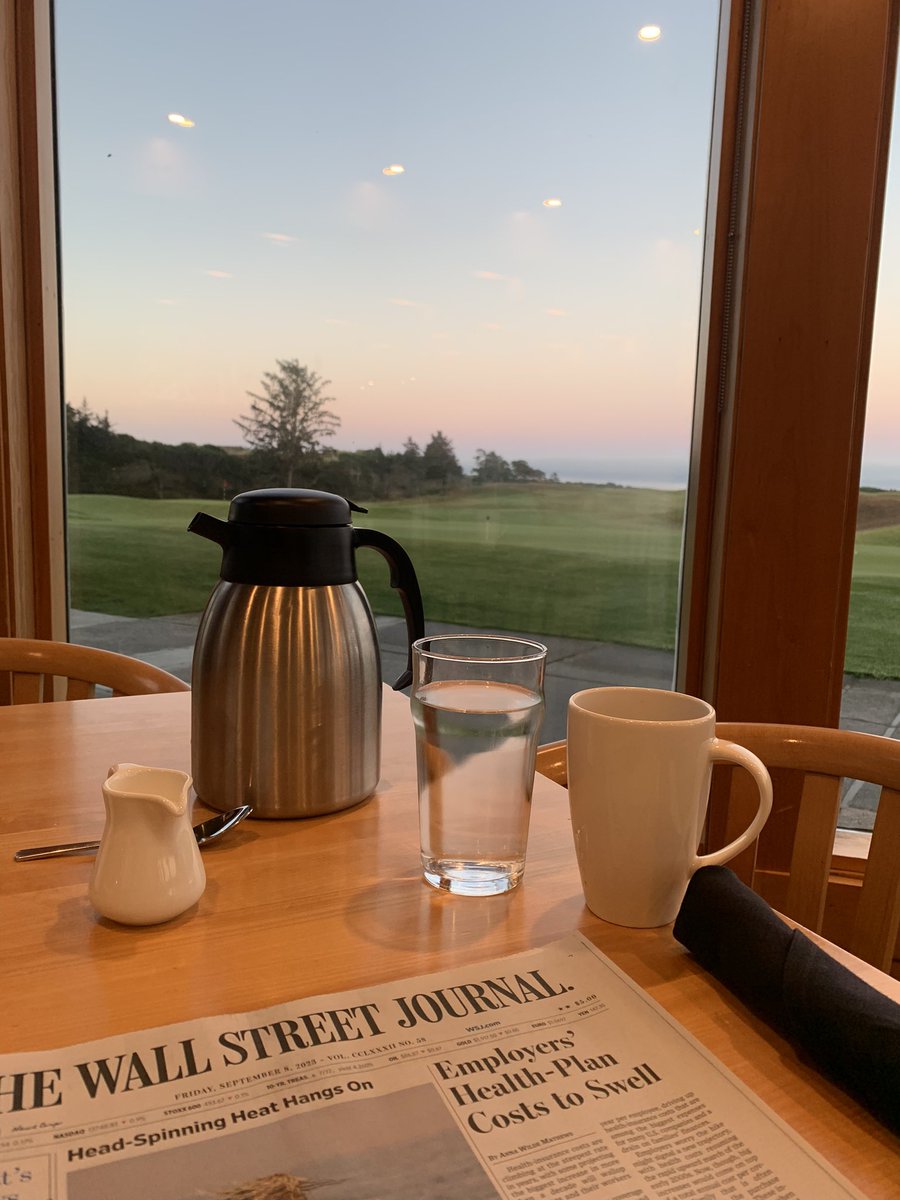 theGMPI's tweet photo. Good morning golf fans.  We tee off at Bandon Dunes (the first course at the resort) at 7:50 PT (10:50 EST).  

Fun fact:  we walked 12 miles yesterday during our 36 at Pacific Dunes (as measured by our caddie’s Apple Watch). https://t.co/be8dloC1of