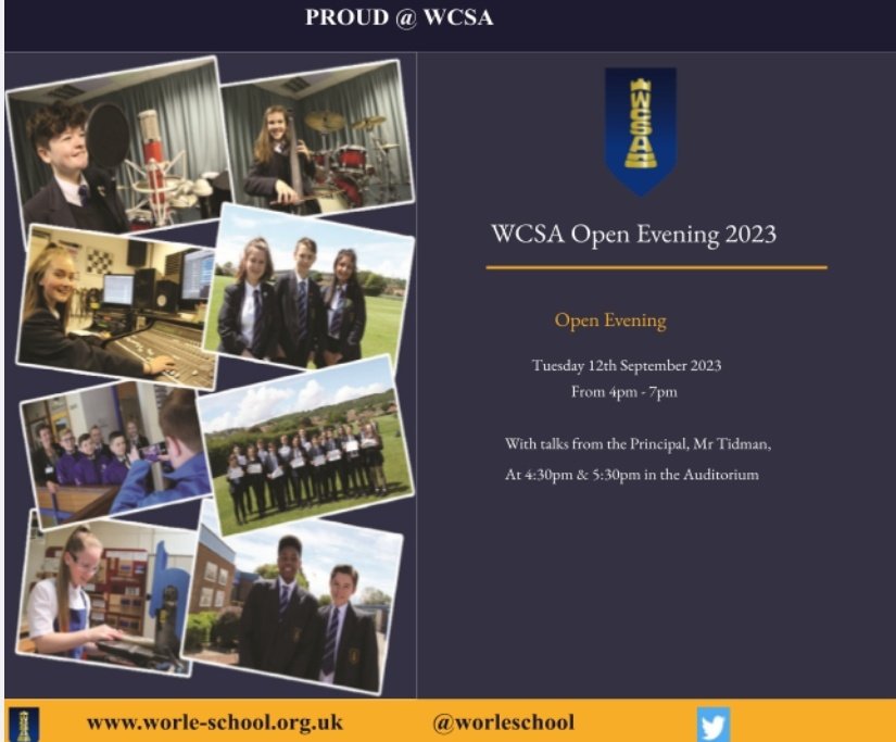 Please spread the word - our WCSA Annual Open Evening 👇