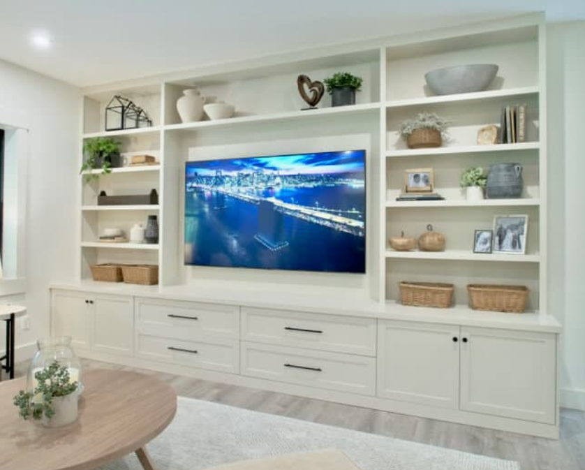 DAPproducts's tweet photo. An entertainment center is perfect for any family room. Click the link to check out @rogue_engineer's tutorial on how to build out your own: https://t.co/yrqY4RKqN8 #DIYWithDAP #ExtremeStretch #diyproject #homeimprovement https://t.co/3y0tlz0CRQ
