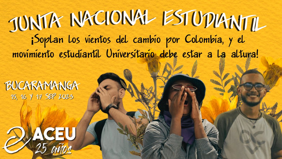 ACEU_Valledupar's tweet photo. ¡Se aproxima nuestra Junta Nacional Estudiantil y se cimenta el compromiso de construir y actualizar nuestra política a este nuevo momento histórico de cambio! 💛🔥
#CaminoALaJunta #25AñosConstruyendoLaUniversidadDelPueblo https://t.co/Cl5hhp22TS