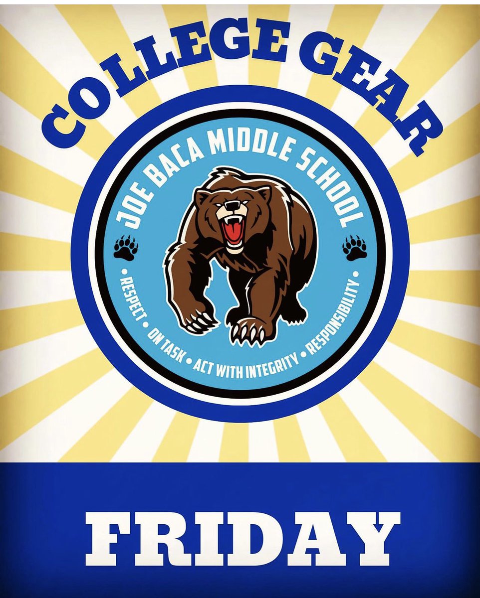 Michelle Scribner (@drmscribner) on Twitter photo Earn grizzly points today!!! Wear your favorite college shirt @jbms_cjusd #jbms #jbmsgrizzlies <a href="/bhawkinsedu/">Briana Hawkins</a> #cjusd Earn grizzly points today!!! Wear your favorite college shirt @jbms_cjusd #jbms #jbmsgrizzlies <a href="/bhawkinsedu/">Briana Hawkins</a> #cjusd