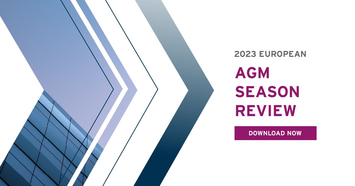 Computershare's tweet photo. For the first time since its inception, we have seen a reduction to the year-on-year number of Say on Climate proposals put forward by companies.
Read Georgeson’s 2023 European AGM Season Review: https://t.co/WYlD23TDAC
#2023AGMSeason #SayOnClimate #AGM https://t.co/BVGV437mzA
