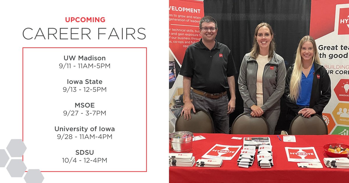 HydriteCo's tweet image. Are you ready to be part of the next generation of leaders? Meet Hydrite on your campus this month to learn more about our exciting opportunities for students and graduates: ow.ly/hbj950PGzB0 #HydriteEarlyTalent #InternshipSearch #HydriteCareers