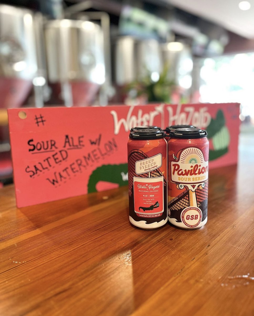 precisionferm's tweet image. Happy National Sour Beer Day!

If you're still clinging to summer, Grand Strand Brewing's Water Hazard Gose is just the cure. This sour ale with salted watermelon comes in at 4.0%. ☀️😎🍉

#customerspotlight #nationalsourbeerday