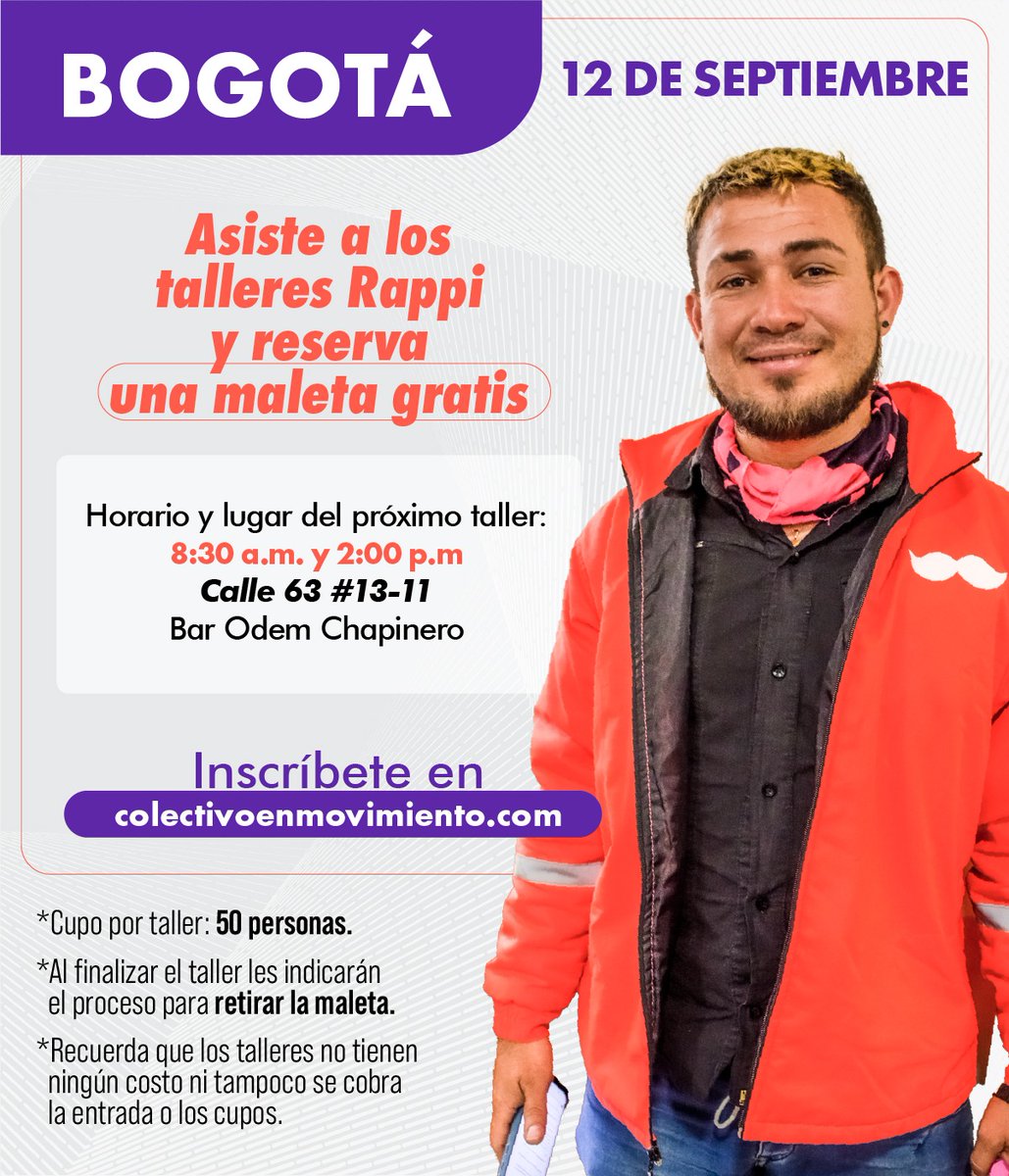ColEnMovimiento's tweet photo. Compartimos la información sobre los próximos talleres en Cali y Bogotá.  Más info en los grupos:  

Bogotá: 
https://t.co/yz1NjC05S3 
Cali: 
https://t.co/CYOxFg538d

Y si son de Pereira o conocen compañeros de allá, los invitamos a unirse a este grupo: https://t.co/xzqa1tLjHr https://t.co/7jr7AinnbA