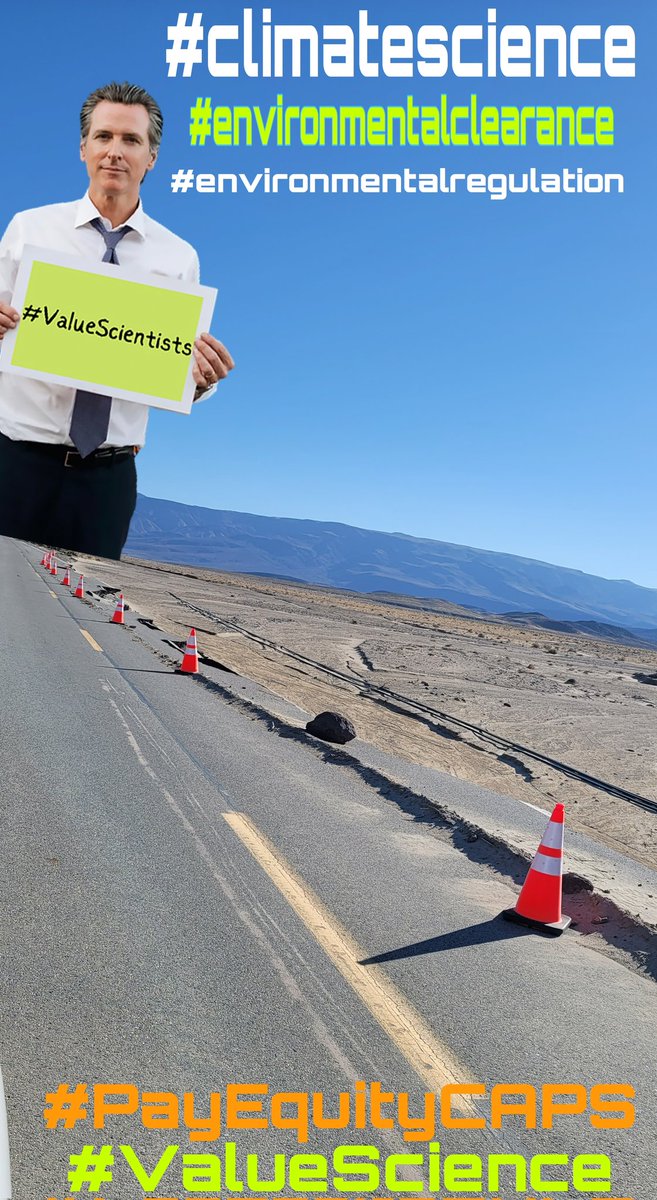 This state highway was damaged by the storm that #HurricaneHilary produced. Heavy precipitation on alluvial fans keeps #dot busy, storm after storm. Environmental clearance is required. #Broadband conduit lays exposed. #Roads are closed. #ScientistsAtWork