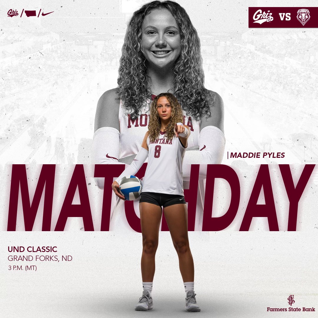 MontanaGrizVB's tweet photo. Day 2 of the UND Classic. Let’s build off of yesterday’s win! #GoGriz 

📊 https://t.co/UPBjO01bRa https://t.co/uE826VLUxj