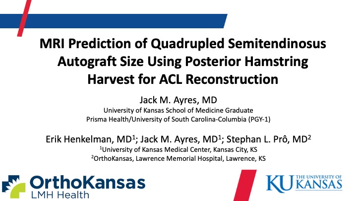 jmayres96's tweet photo. @KUEVC_Simari @orthokansas @lmhorg @KUSportsMed @KUMedCenter @KUMedicine Thank you! It was a special point of pride to have "Kansas" in two spots on each slide. https://t.co/LNK7dEqJ82