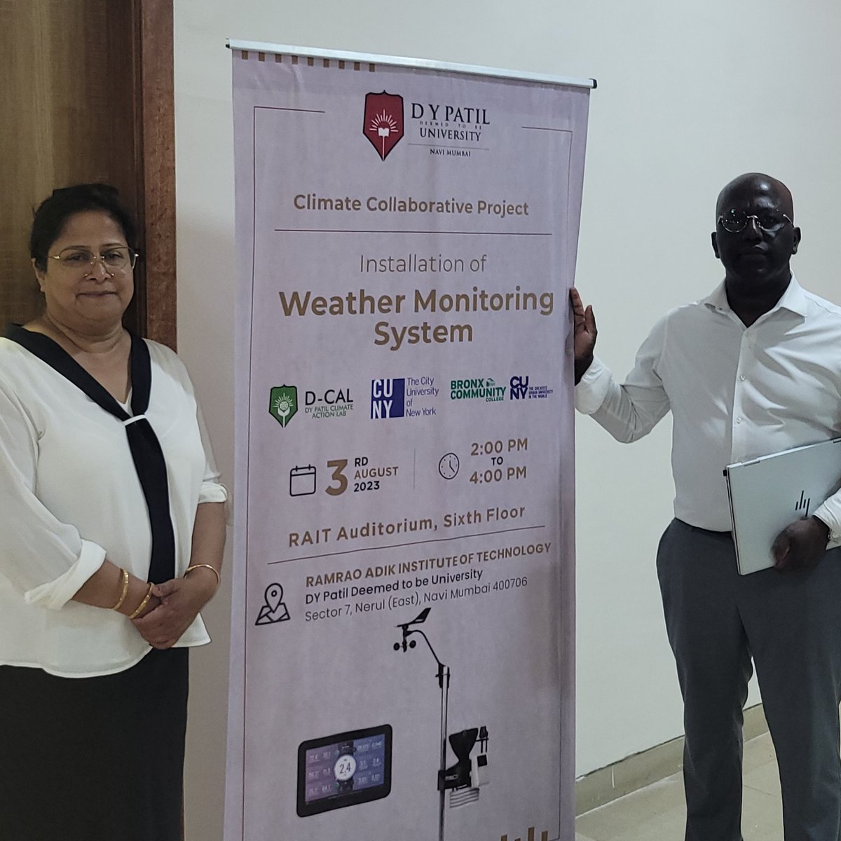nhphillip's tweet photo. Through a public diplomacy grant to @BCCcuny from @StateDept
@USAndMumbai PIs @ParamitaSen17 &amp; I involved 17 @CUNY Climate Warriors from @BCCcuny
@NewsatMedgar @citytechcuny
@DrSkeete Sunej Hans @dr_abha75 Laisa Quezada to install weather stations in India
https://t.co/X80qLZMA7p https://t.co/8O6vhgq7po