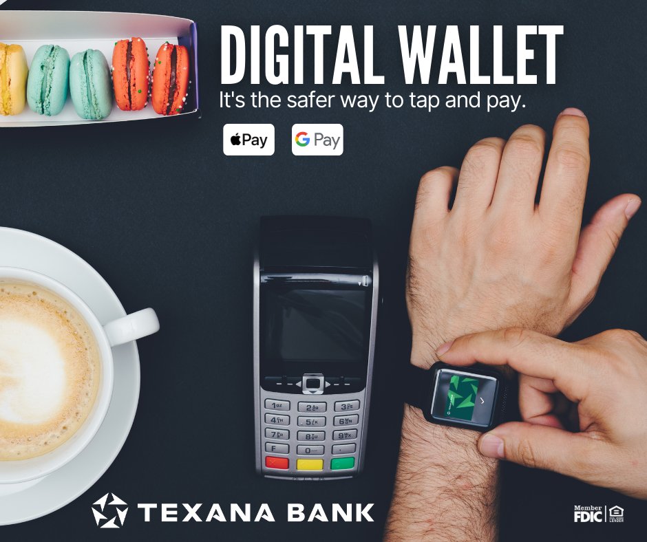 texanabank's tweet photo. Heading into the weekend? Simplify and secure your shopping with Apple Pay. Whether you're grabbing a coffee or shopping, use your Apple Pay to make transactions without the need for physical cards or cash. ✅Learn More: https://t.co/ShpMcopgrt https://t.co/XCtjpPYXJl