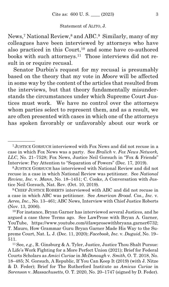 nycsouthpaw's tweet image. Justice Alito, in an official response to Senator Durbin, says his collaboration with an attorney in a major forthcoming tax case on a pair of WSJ op-eds is not a sufficient reason to recuse himself from hearing and deciding that case.  supremecourt.gov/orders/courtor…