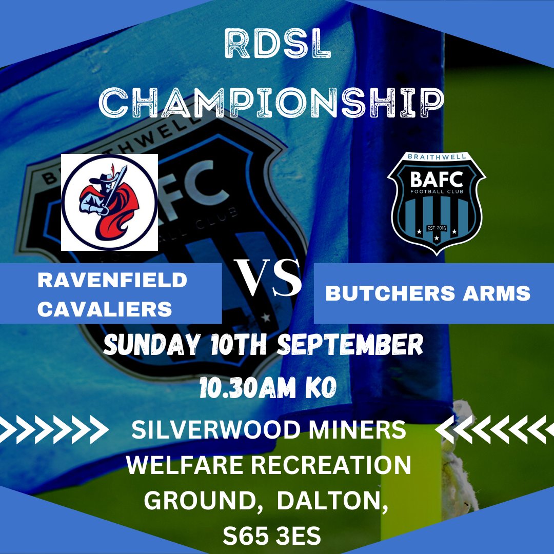 First away game of the season this Sunday for #BAFC as we face <a href="/RavCavFC/">Ravenfield Cavaliers FC</a> on Silverwood miners welfare. Kick off is 10.30am #UTB ⚽️🔵