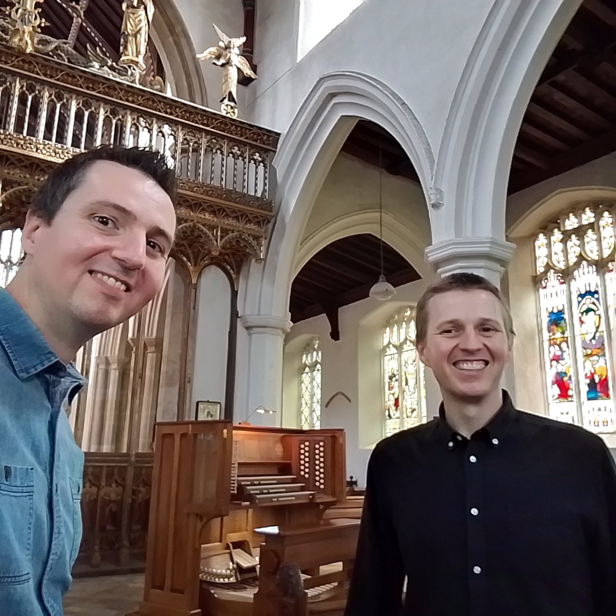 ScottBrosDuo's tweet photo. We have arrived in Eye, Suffolk, ready for our Piano, Organ &amp; Animation Concert at Eye Parish Church tonight Friday 8th September 7.30pm. Tickets available on the door! https://t.co/2EhqwkBMvh