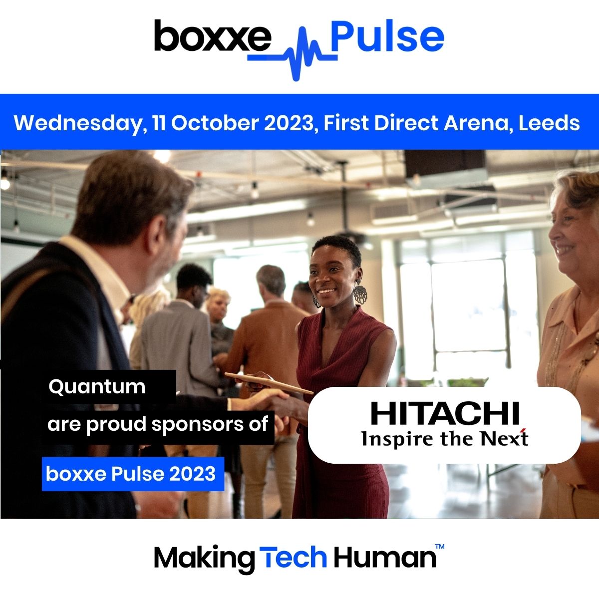 boxxe_UK's tweet photo. Big thanks to one of our #boxxePulse23 sponsors @HitachiVantara

Join us @fdarena Leeds 📍 on 11 Oct for 'Doing more with less': insights, panels, workshops, and networking.

Register 👉 https://t.co/EwSZNlXOmP

#MakingTechHuman https://t.co/M7fRwMR7mW
