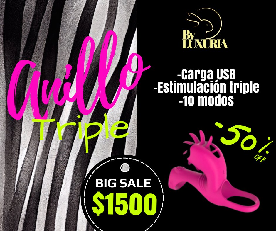 Por mes Patrio tenemos este anillo triple de $1500 a $750, increíble para disfrutar de algo diferente con tu pareja!