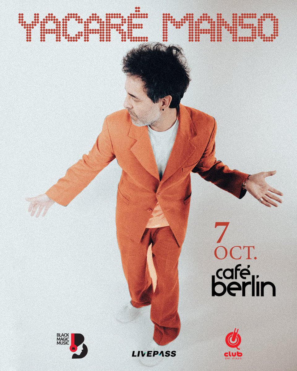 🎫 ÚLTIMAS ENTRADAS!
7 DE OCTUBRE CAFÉ BERLÍN
livepass.com.ar/events/yacare-…