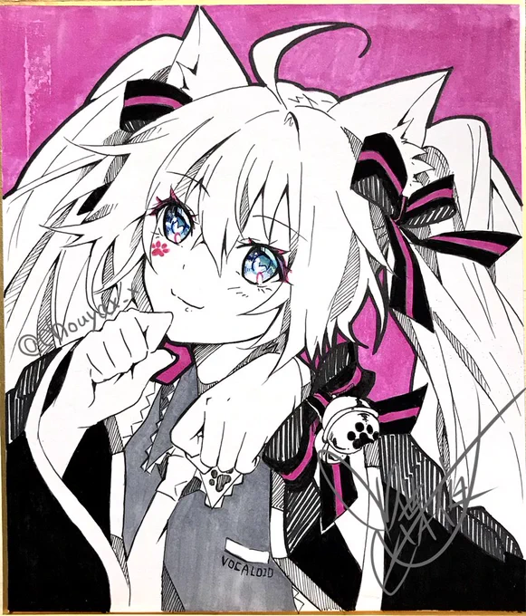 こみトレ用ミクさん手描き色紙出来ましたー!(中サイズ)チビサイズは、完成したらまたUPします。これにサインとこみトレの文字を入れて当日持っていきます。ツリーに購入詳細載せています。↓↓必ず注意事項を読んでから、ご来場ください。↓↓#こみトレ42 #初音ミク #シナミク #ボカロ #色紙 