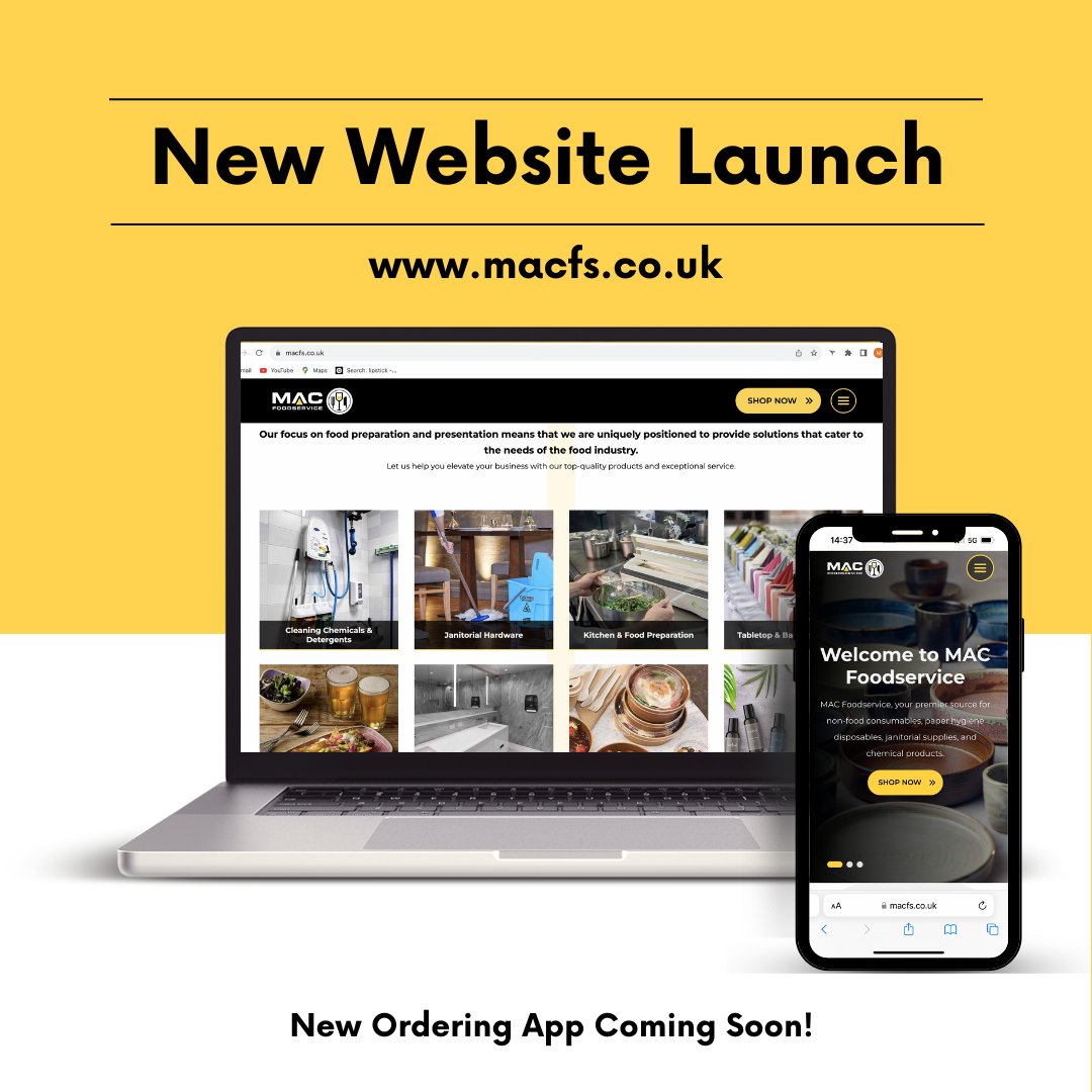 MAC_FoodService's tweet image. We are thrilled to announce the launch of our brand-new website! Visit us now at macfs.co.uk. But that's not all! We have our new ordering app coming soon! Stay tuned for more updates. #newwebsite #new #staytuned