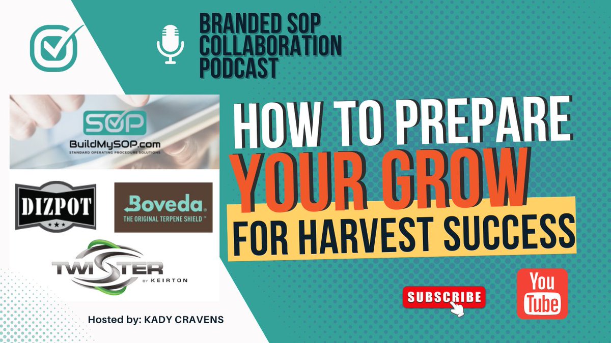 Ready to elevate your harvest game? Tune in to our latest LIVE podcast "How to Prepare your Grow for Harvest Success" now available on our YouTube channel! Join us as we dive deep into the world of cannabis cultivation from an SOP perspective.