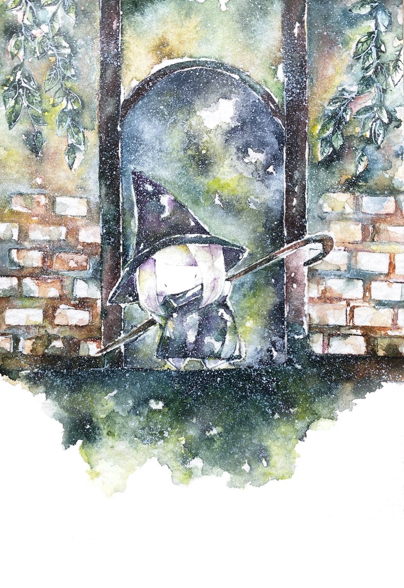「#透明水彩いってらっしゃい 」|晴/作業中のイラスト