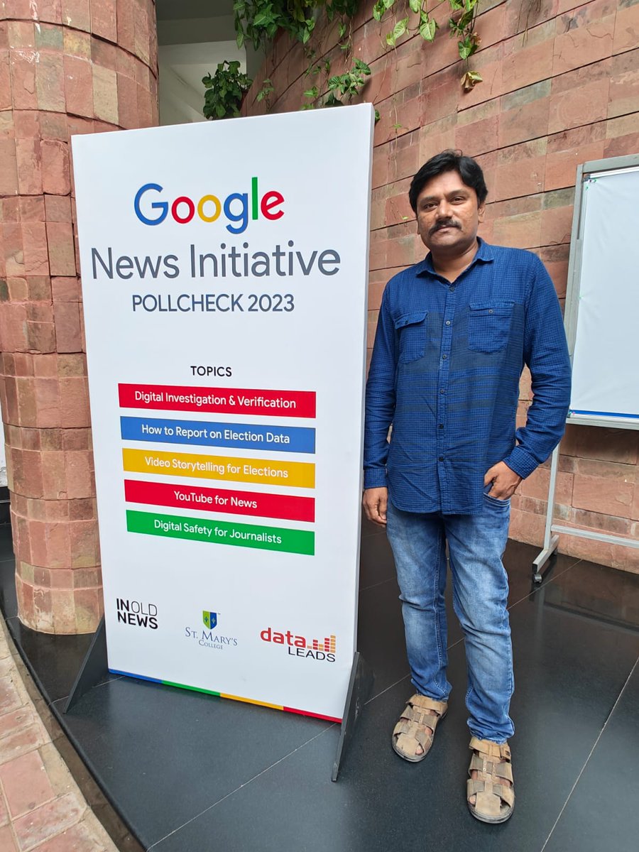 Vinod_gvvk's tweet photo. Had an amazing day at #PollCheck2023 Conducted by #GoogleNewsInitiative and #dataleads. Very happy to meet fellow Google News initiative trainers and our Journalist and fact-check community.@SyedNazakat @GoogleNewsInit @data_LEADS https://t.co/2Wc2TWKn48