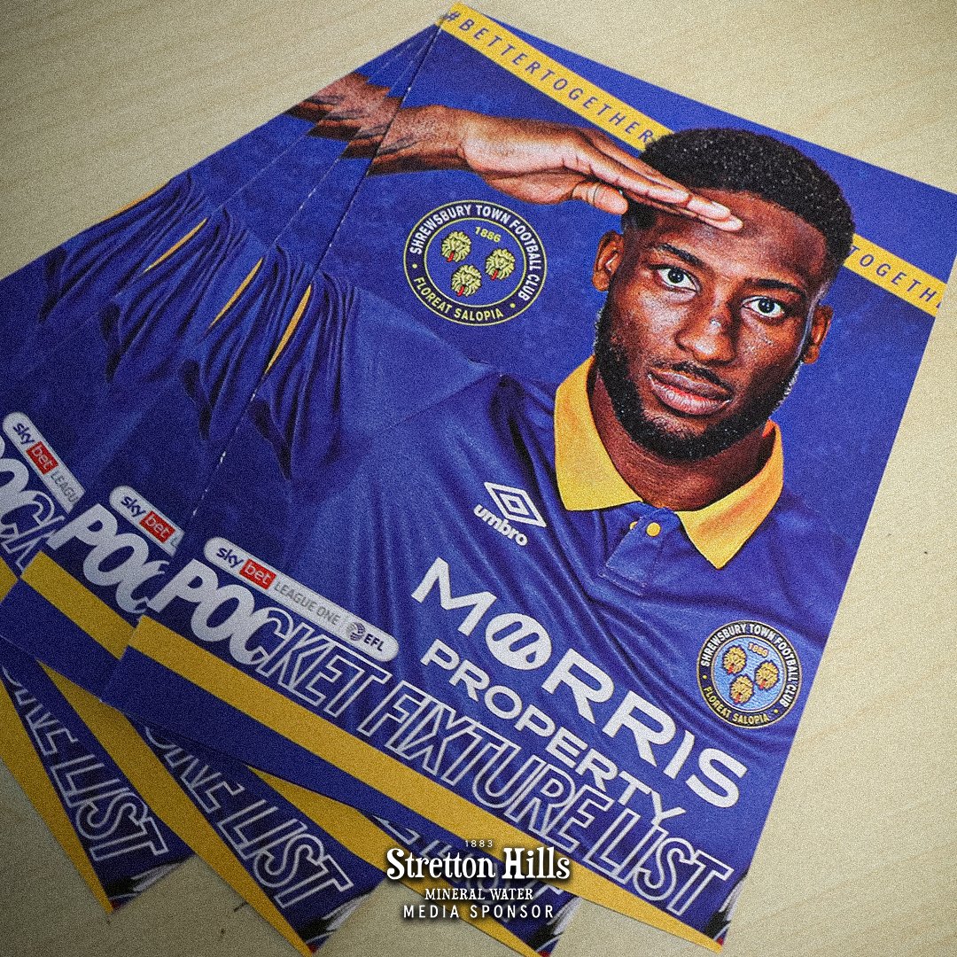 shrewsburytown's tweet photo. 📆 If you're heading to our club shop this weekend, make sure to pick up your FREE pocket fixture card!

Produced by @WelshpoolPrint, our fixture cards will also be available from the ticket office next week.

#Salop 🔷🔶 https://t.co/8wjf9nWvaT