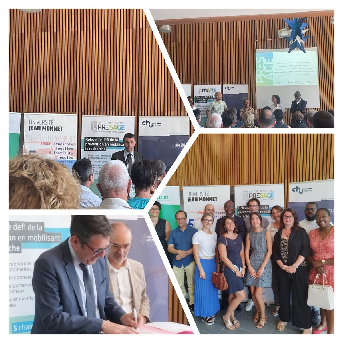 📝 Signature de la convention de partenariat entre <a href="/Univ_St_Etienne/">Université Jean Monnet Saint-Étienne</a> <a href="/ChuSaintEtienne/">CHU de Saint-Étienne</a> autour de l'<a href="/PresageInstitut/">Institut PRESAGE</a> en présence de <a href="/PerdriauGael/">Gaël Perdriau</a> <a href="/BossardOlivier/">Olivier BOSSARD</a> <a href="/ChauvinFrm/">franck chauvin</a>  
📸 La Chaire Santé des Ainés représentée par 3 de nos doctorantes 
#convention #recherche #université