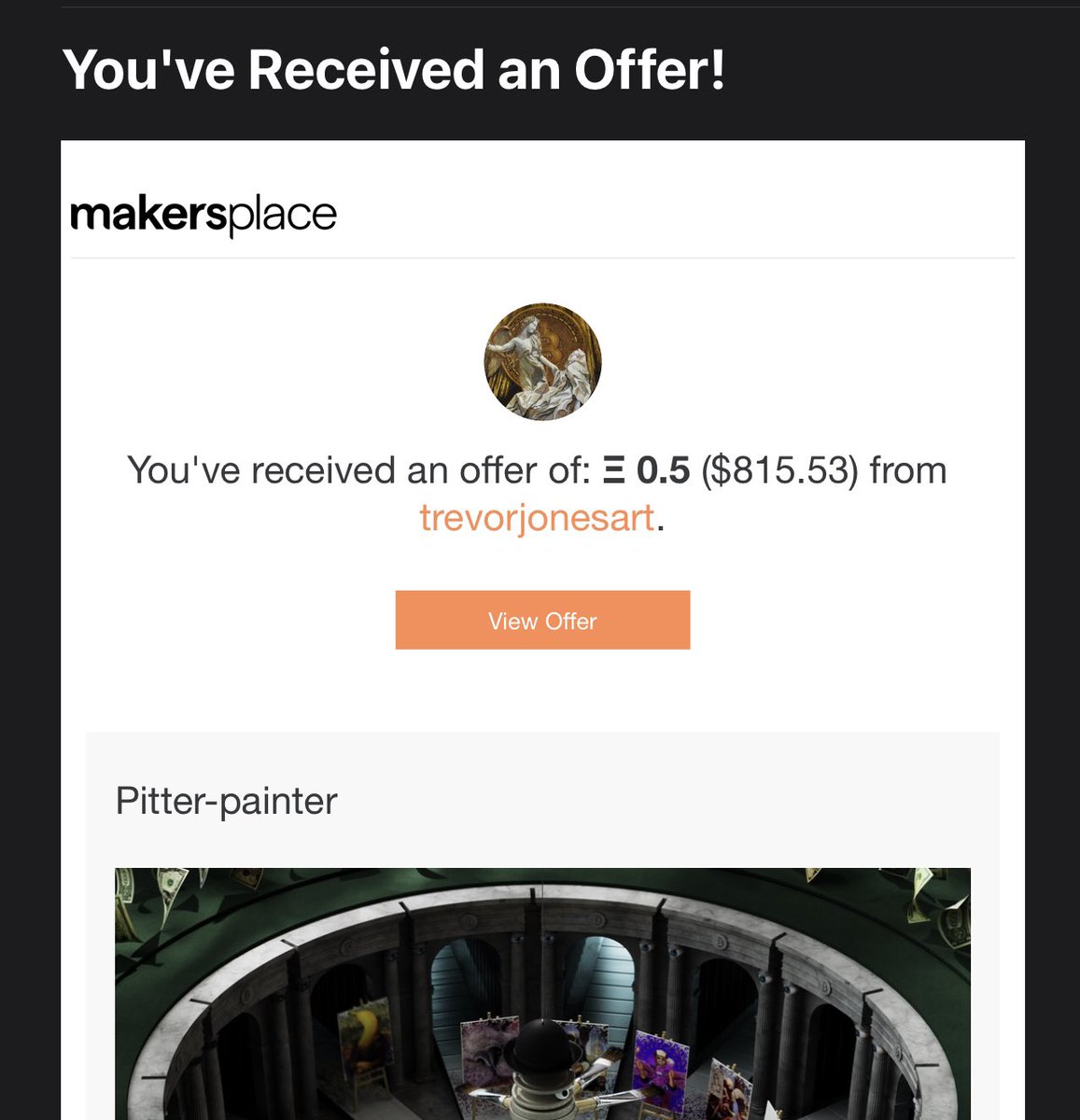 A few minutes left and I recieved another bid from the man himself <a href="/trevorjonesart/">Trevor Jones 🎨</a> 🙏🏻
Thanks a lot sir and it was so nice to meet you in person!