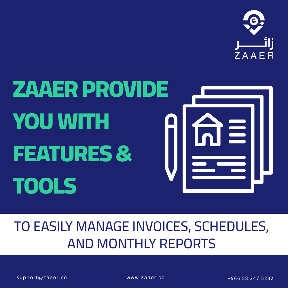 ZaaerPMS's tweet image. With ZAAER, you can easily manage invoices, schedules, and monthly reports. #ZAAERApp #HotelManagement #InvoiceManagement #Scheduling #MonthlyReports #SaudiArabia #Vision2030