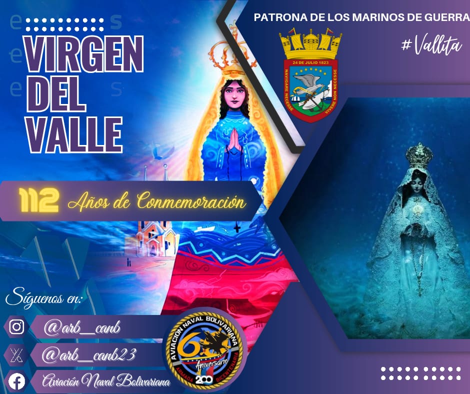 ARB_CANB23's tweet photo. 🗓️|| #8Septiembre Hoy está Gran Unidad de Combate, se une a la conmemoración de los 112 Años de nuestra #VirgenDelValle agradeciendole las bendiciones concedidas y ratificando nuestra devoción, guianos y cubrenos siempre con tu manto protector, para arribar a Puerto Seguro. https://t.co/GPfwAkRyXK