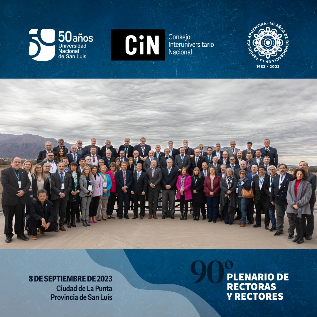 #FotoDeFamilia El 90º Plenario de Rectoras y Rectores del <a href="/CINoficial/">CIN</a> se reúne en la ciudad de La Punta, provincia de San Luis.

💻👉 youtube.com/CINoficial