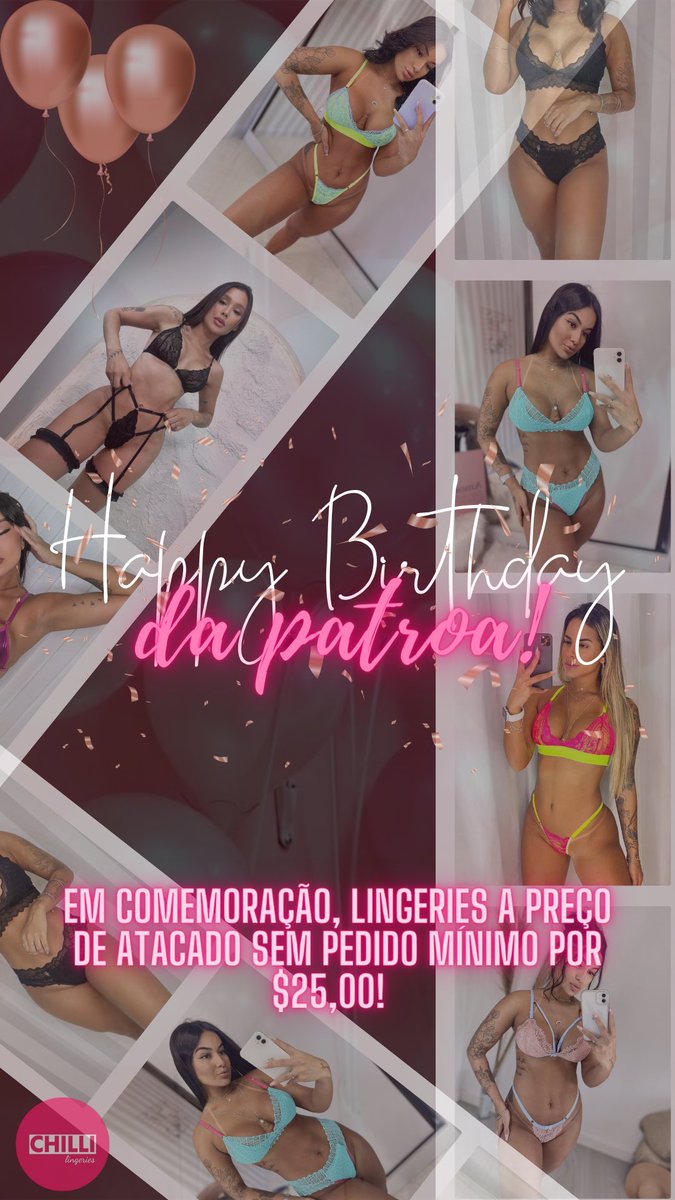 lingerieschilli's tweet photo. ANIVERSÁRIO DA PATROA!!!!!
ATACADO SEM PEDIDO MÍNIMO 🔥🔥🔥
@lingerieschilli insta https://t.co/k97S4O8gFi
