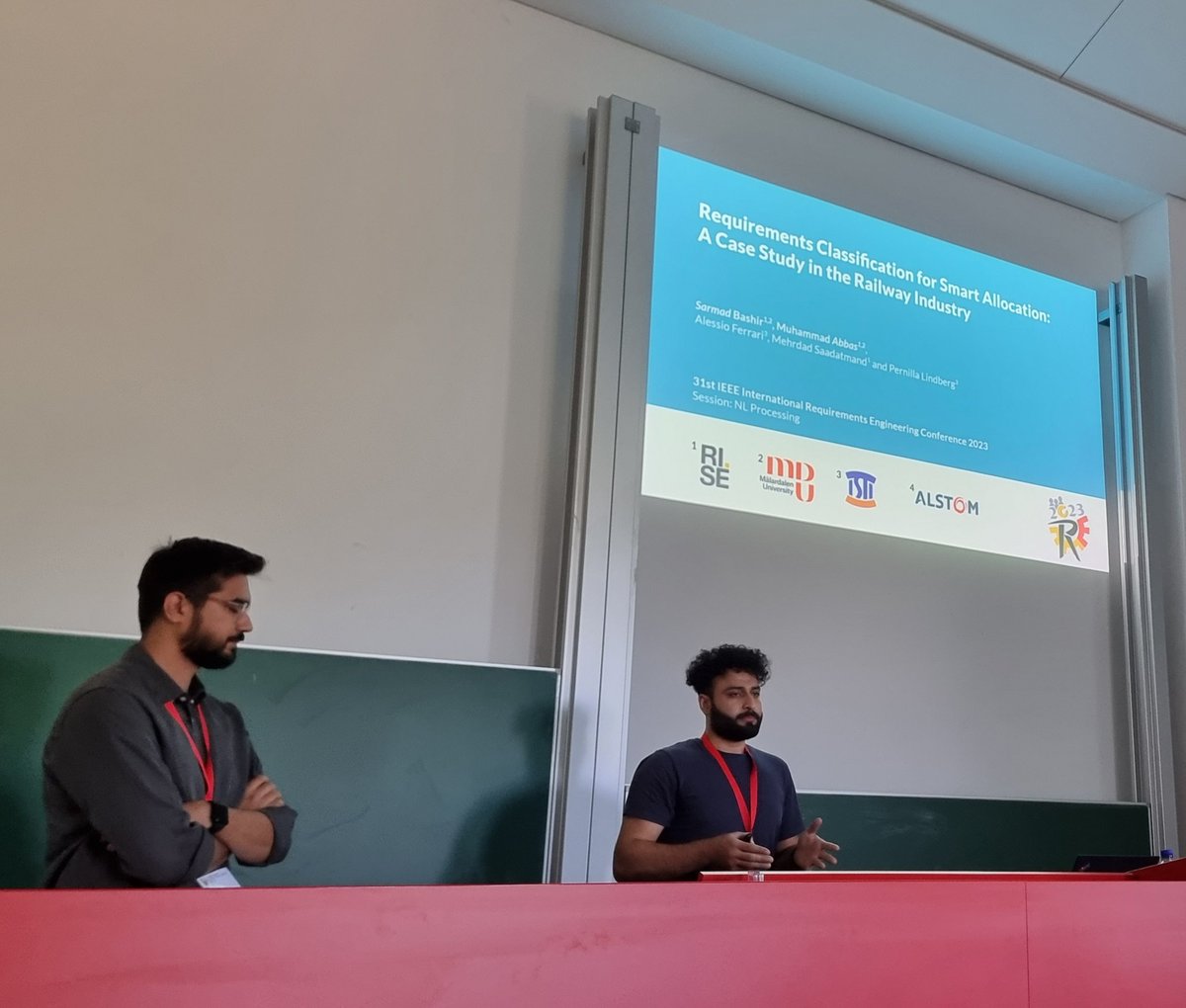 Mehrdad58S's tweet image. Muhammad Abbas and Sarmad Bashir presenting our work &quot;Requirements Classification for Smart Allocation: A Case Study in the Railway Industry&quot; at #RE2023. Read more at: es.mdu.se/publications/6…
@a66askhan @SarmadBashir22 @alessferra @ieee_re #NLP