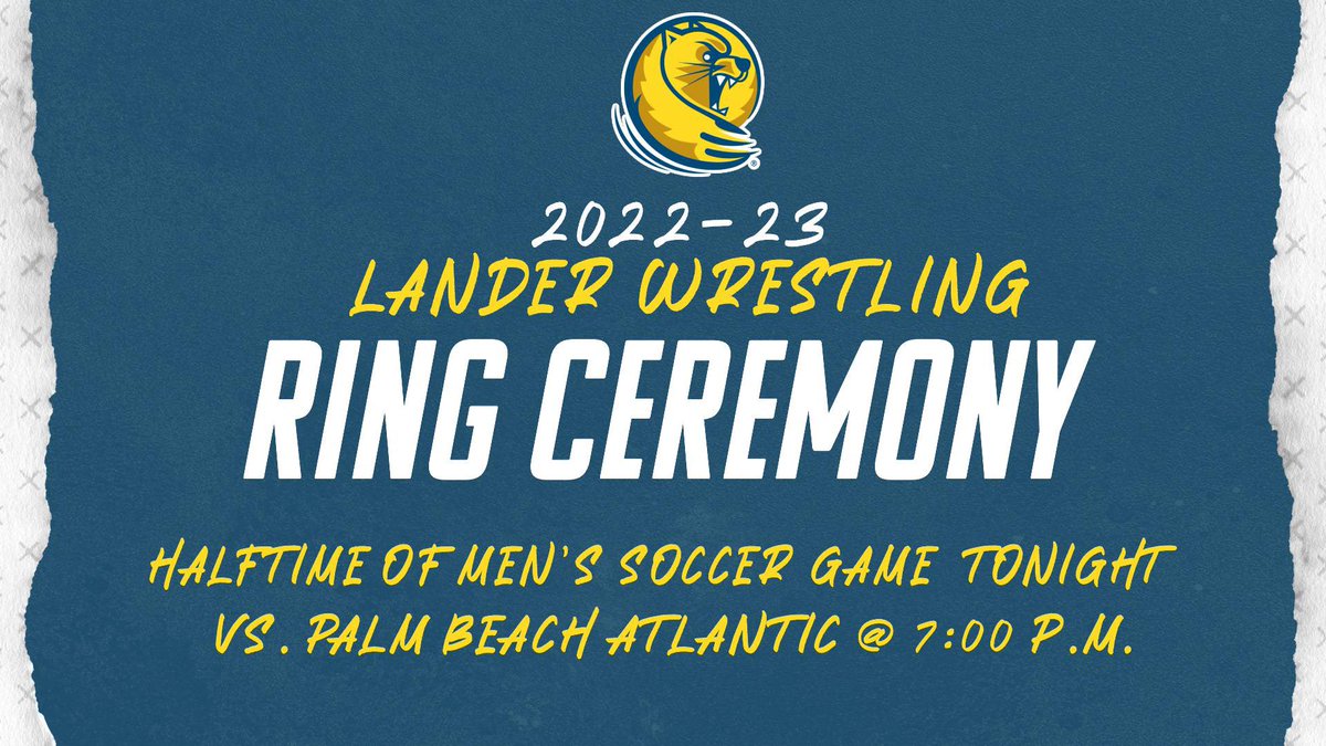 LanderFanInfo's tweet photo. @LanderAthletics will be recognizing  @LanderWrstle at halftime tonight for a historic 2022-23 season. Stick around at the half tonight to see our wrestling team get their 💍 🏆 #cLawsUp https://t.co/1Z8qFPWyNQ