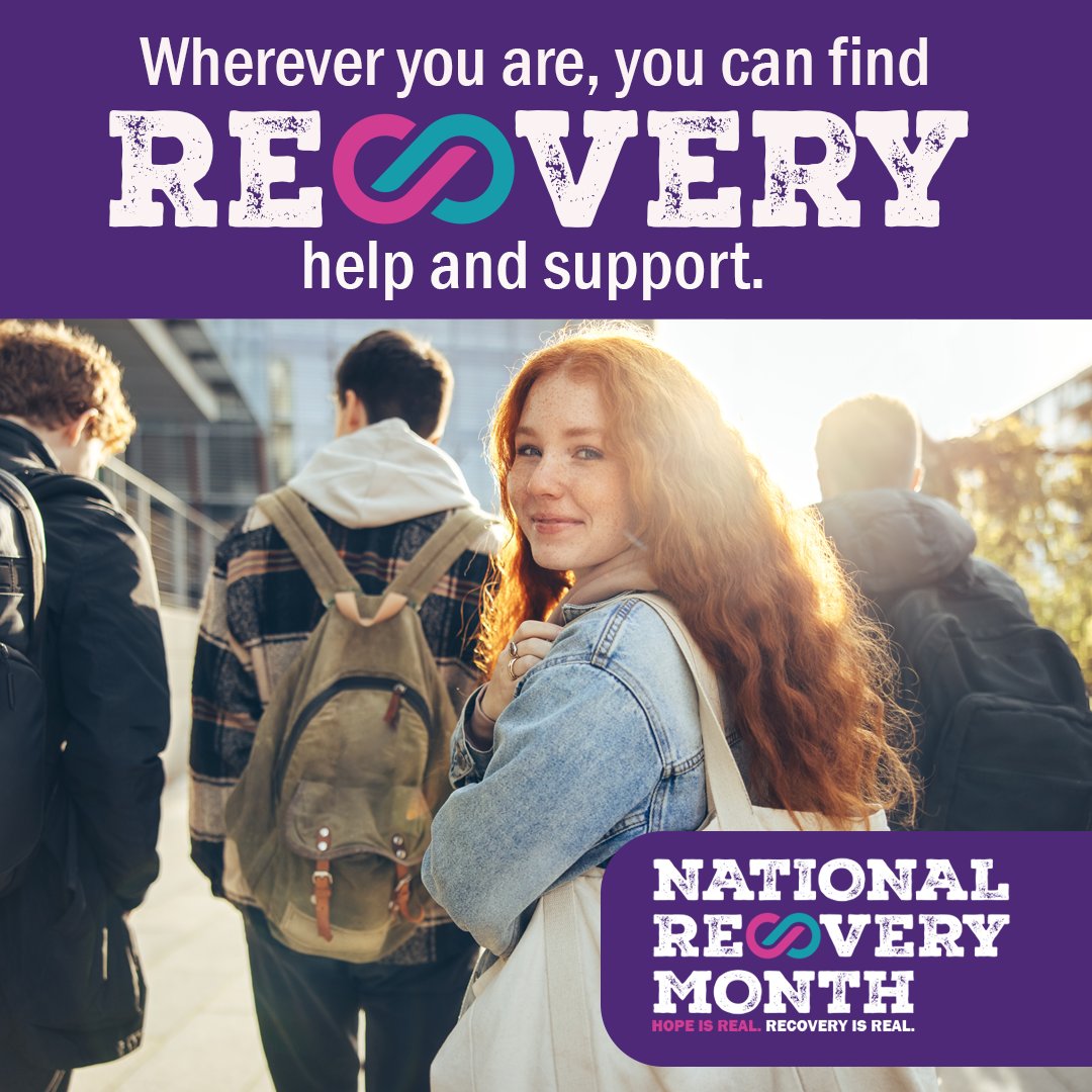 PreventionPa's tweet photo. For students in #recovery, September marks #RecoveryMonth and a transition #BackToSchool. It can be an exciting, yet often overwhelming time. One way to cope is to stay connected with supportive and trusted friends, family, and mentors. Learn more: https://t.co/VQ3yzaFroY https://t.co/bBRyvfrdNQ