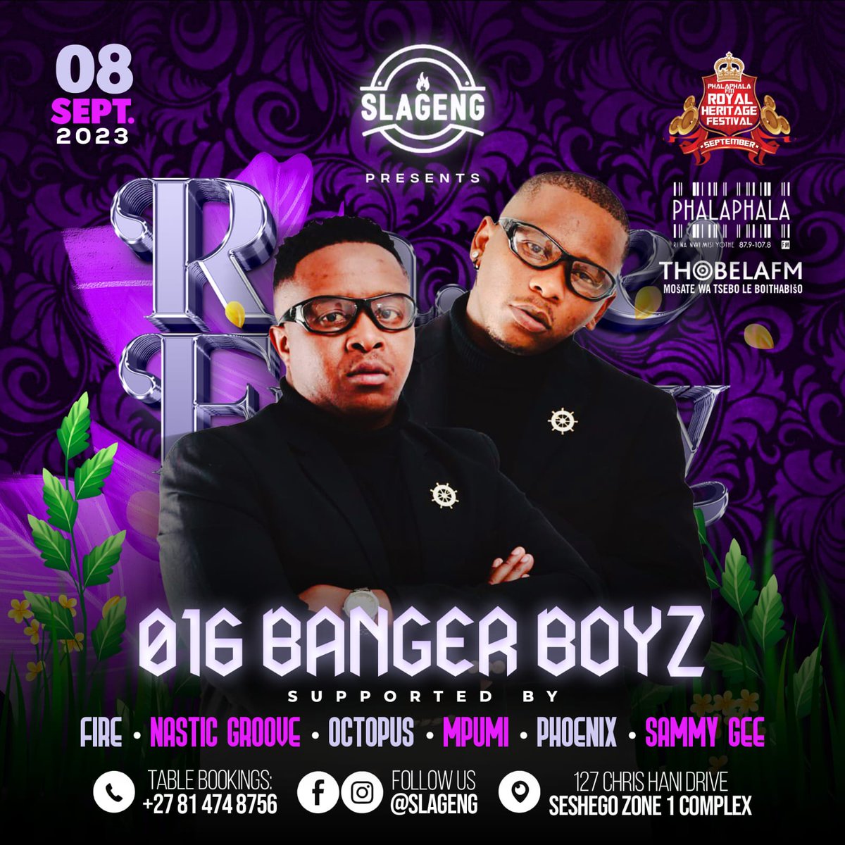 RoyalHFestival's tweet photo. Join us TONIGHT at #Slageng as we continue to build up to #PhalaphalaFM #RoyalHFestival. Buy a TICKET NOW and STAND to win a free Ticket during the activation. https://t.co/wL646MLoCl