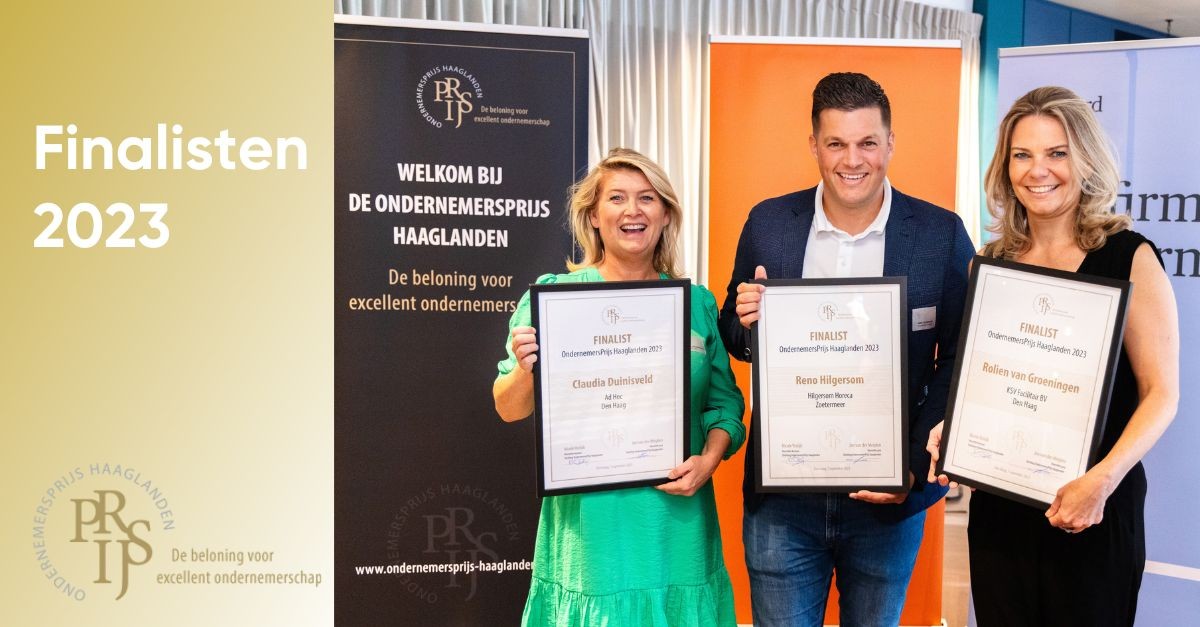 Na een spannende halve finale zijn de 3 finalisten bekend van de OndernemersPrijs Haaglanden 2023. Rolien van Groeningen, Reno Hilgersom en Claudia Duinisveld. Gefeliciteerd! Wij wensen de finalisten succes op de weg naar de finale op woensdag 15 november 2023!
#ondernemersprijs