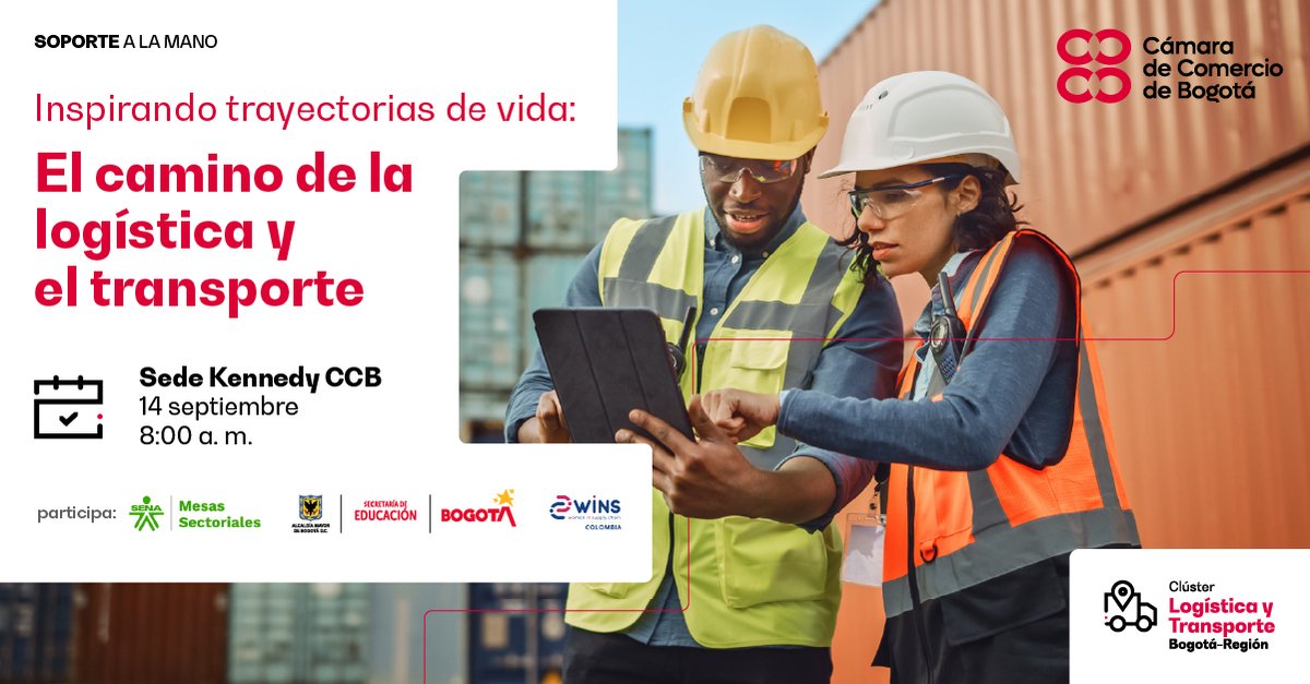 camaracomerbog's tweet image. 🚚 Te esperamos el próximo 14 de septiembre en nuestra sede de Kennedy para la sesión &apos;Inspirando trayectorias de vida: El camino de la logística y el transporte&apos;. 
➡️ Una estrategia liderada por el #ClústerLogística en alianza con el @SENAComunica y @Educacionbogota.