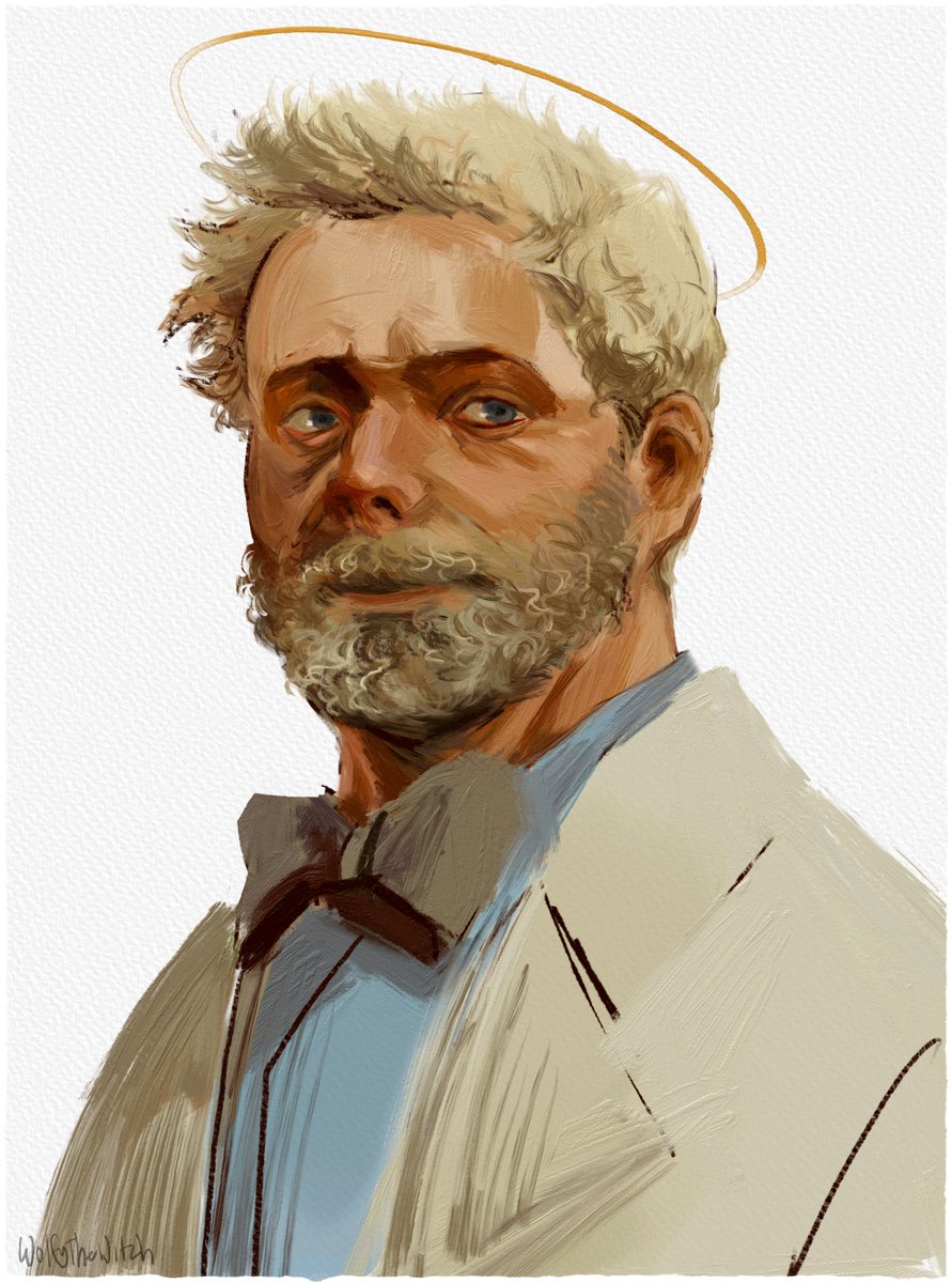 WolfyTheWitch's tweet photo. a little bearded aziraphale, as a treat #GoodOmens https://t.co/zv6tiwaw9u