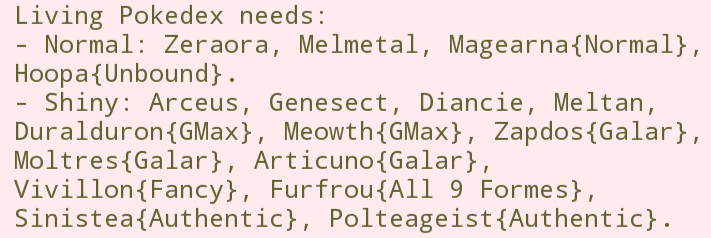 ignisters's tweet photo. Okay: I've decided to make this the LAST post about my living Pokedex needs, for me to pin as my first tweet, and occasionally retweet. I'm so close to having the most complete living 'dex possible, and I'd appreciate any and all help anyone can provide 🙏 https://t.co/O80YVjV7M1