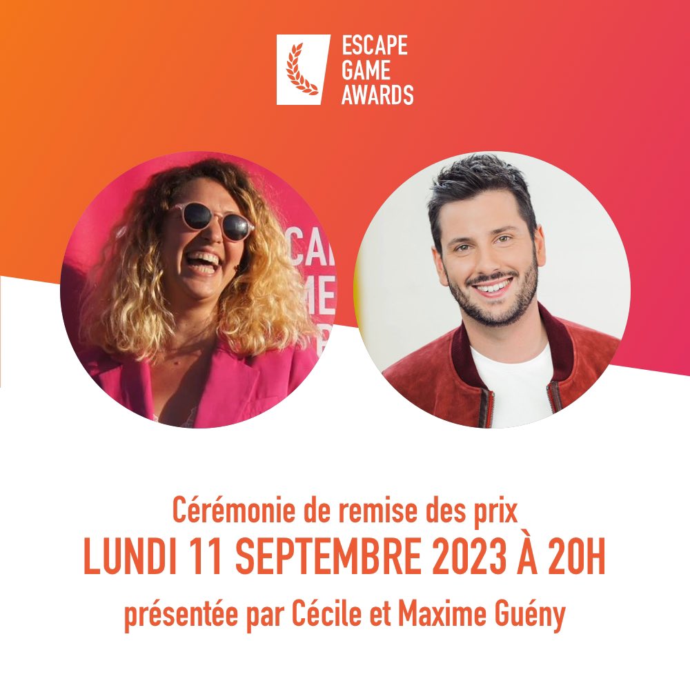 Les votes sont clos ! Rendez-vous lundi 11 septembre à 20h pour la cérémonie officielle présentée par Cécile et <a href="/MaximeGueny/">Maxime Guény</a>.

Vous pourrez suivre la cérémonie en stream, ou y assister en personne à La Sucrière à Lyon (reservation sur salon.escapegame.fr).