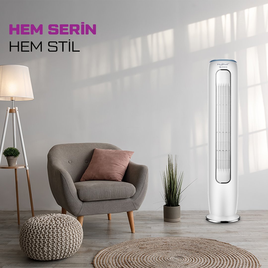 Keyif köşenizin stil sahibi tamamlayıcısı FujiPlus Silindirik Klima ile sıcak bir günün ardından serinliğin tadını çıkarın. 🛋️❄️

#FujiPlus #HavanGüzelseHayatGüzel. #TürkiyeyiSerinletenTeknoloji #SilindirikKlima