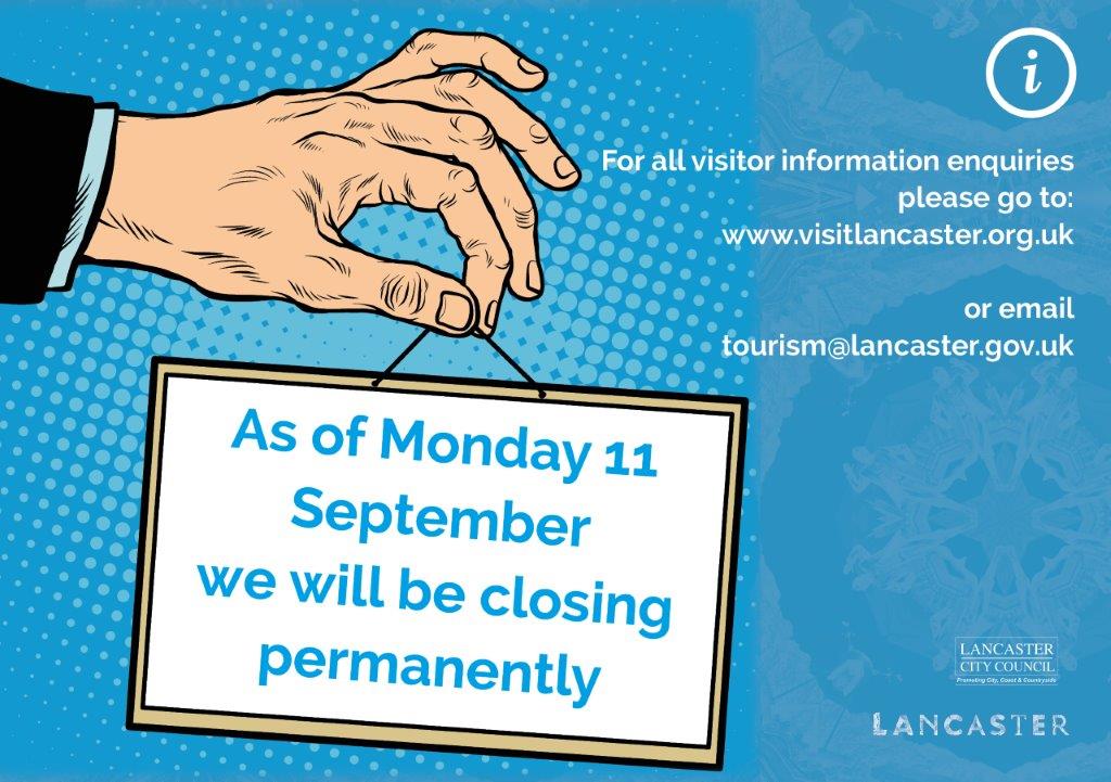 As of Mon 11 Sept, Lancaster Visitor Information Centre will be permanently closed. Thank you to all our visitors and partners! For more details: lancaster.gov.uk/VICs For visitor enquiries: visitlancaster.org.uk / tourism@lancaster.gov.uk
