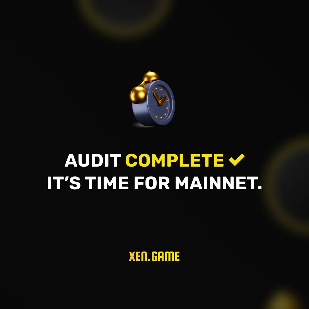 xendotgame's tweet photo. The $XEN.game audit is done! 🔥

No critical issues detected. We worked with the auditor to resolve several lesser-severity concerns, after which they gave their final seal of approval. 🛡️

We are now preparing for mainnet. Stand by....

Full audit report: https://t.co/HG8DfdYgTo https://t.co/ej0kZILdkW