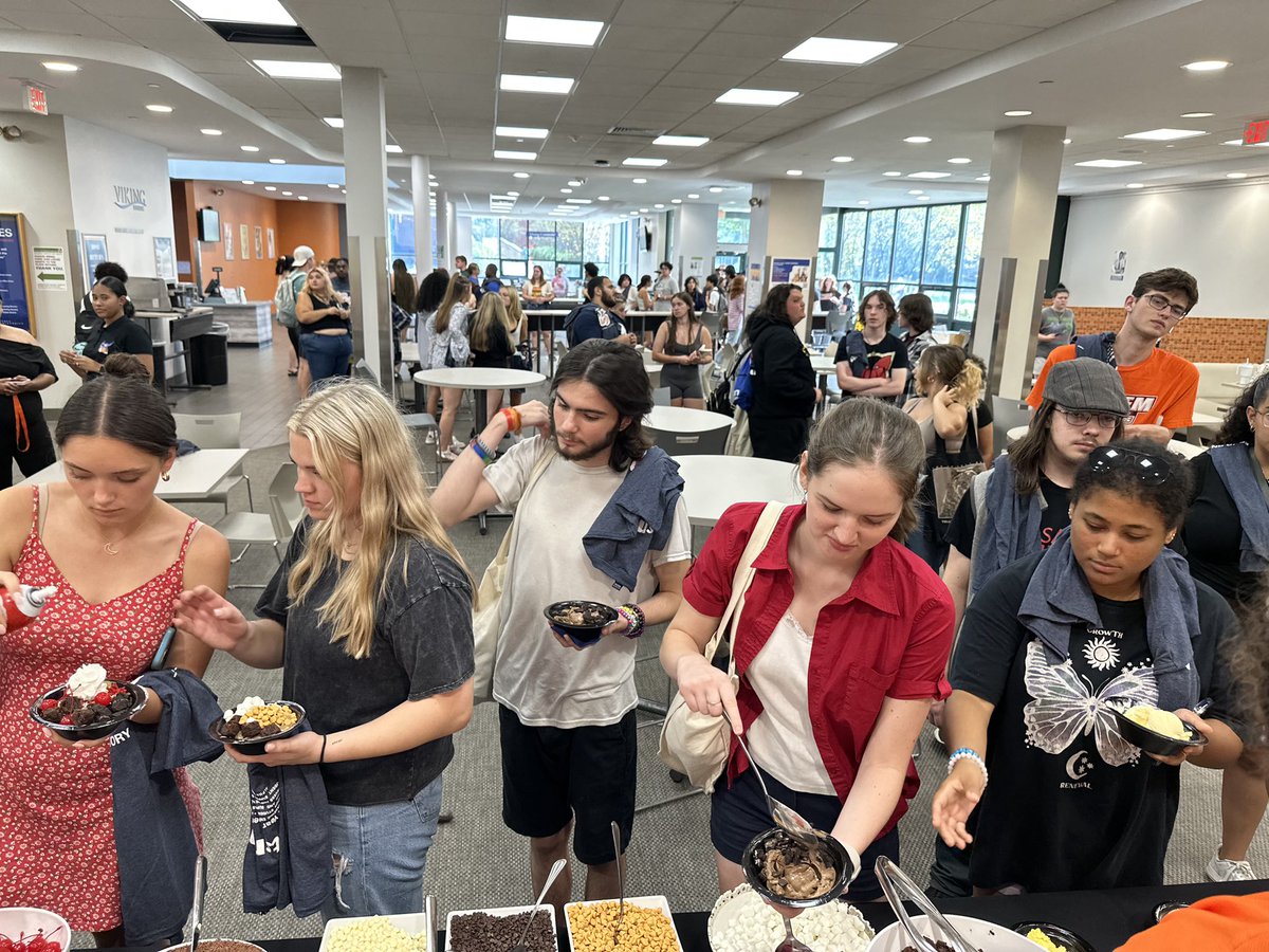 It was so hot outside that we had to bring the ice cream social indoors. It was worth it though. 🍦🍨 <a href="/SalemState/">Salem State</a>