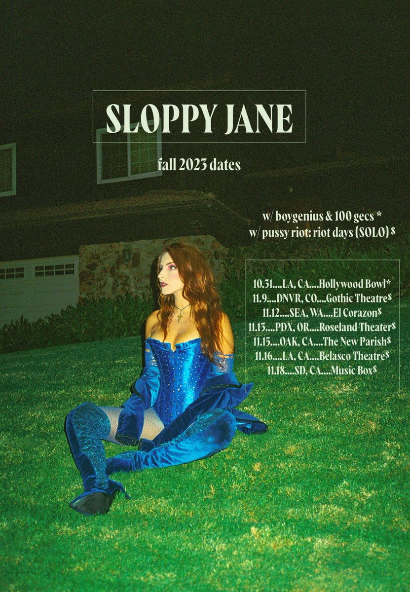 Forgot to CC you on the original thread, but @sloppyjanemusic is opening for Pussy Riot across North America this fall!