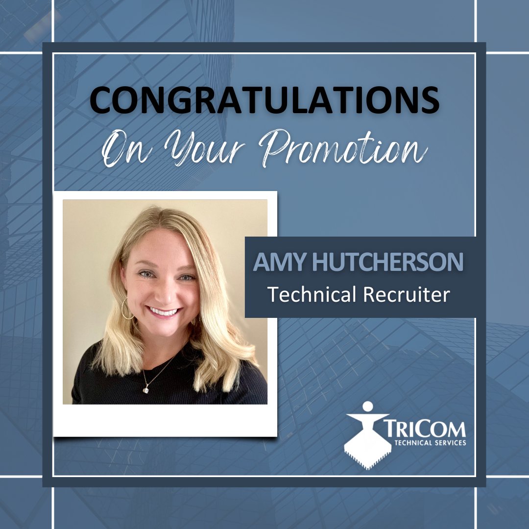 TriComTS's tweet photo. We're thrilled to announce Amy's well-deserved promotion from Associate Recruiter to Technical Recruiter! She'll be there every step of the way, ensuring candidates find the next career choice that's truly the best fit for them.

#Promotion #ITMattersWhoYouWorkWith https://t.co/GbEeYqLL0s