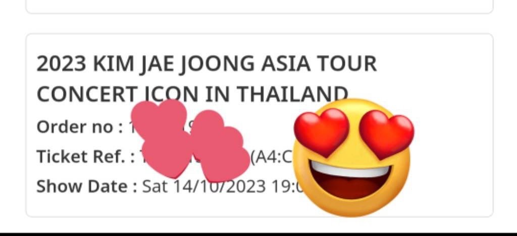 Anyone going to <a href="/bornfreeonekiss/">kimjaejoong</a> JCon in BKK and need great ticket? I have an extra ticket in Block A4, row C. Selling it at official price. DM me if interested.

#kimjaejoong #김재중 #ジェジュン #金在中 #J_Jun #JJ #CSO #iNKODE #JCon_BKK