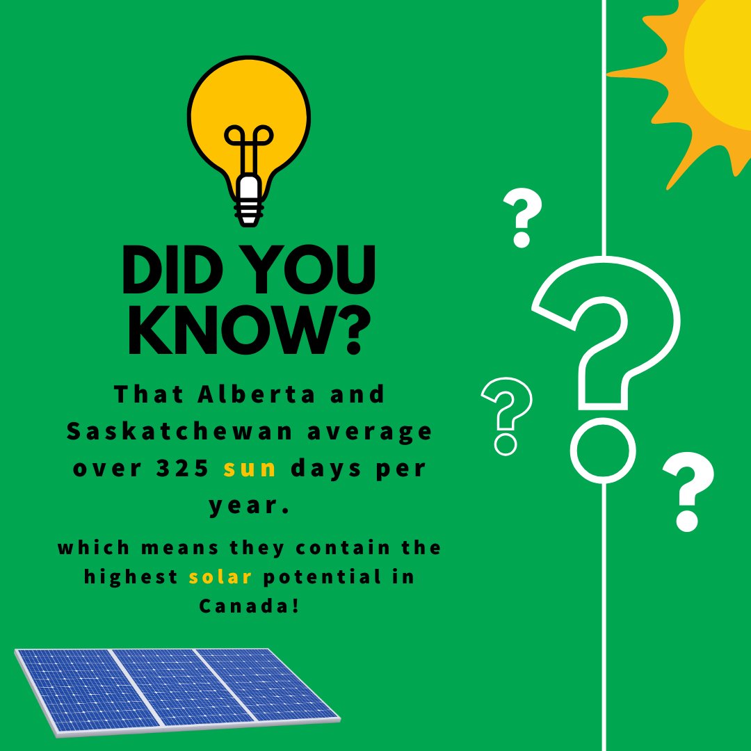 The sky ☀️ is the limit for Alberta and Saskatchewan for the potential of Solar Energy.

#GreenerHomes #BuildingExpert #solar