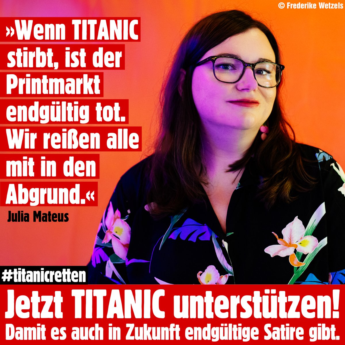 Alle Infos und Unterstützungsmöglichkeiten:
titanic-magazin.de/rettung/
#titanicretten